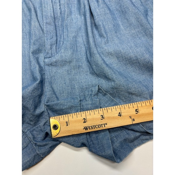 POLO Ralph Lauren Shorts Womens 4 Blue Chambray Tie-Waist High Rise Belted - Picture 7 of 8
